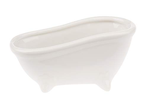 Keramik-Seifenschale'Badewanne', 15x7x7,2cm, weiß glänzend Deko-Schale Ablageschlae