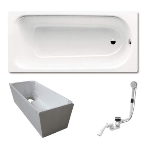 Kaldewei Saniform Plus Stahl Badewanne inkl. Wannenträger und Ablaufgarnitur (170 x 75 cm)