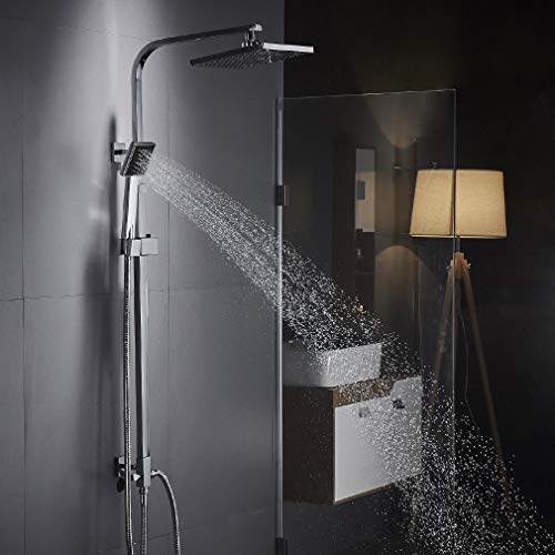 Auralum Moderde Design Duschset Duscharmatur Duschsystem mit Regendusche und Duschkopf Handbrause für Badezimmer Kupfer Dusche